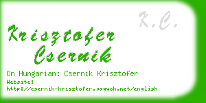 krisztofer csernik business card